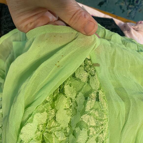 Vintage Green Lace Maxi Dress 20W Cottagecore Fairy Garden Witchy Romantic - Picture 6 of 9